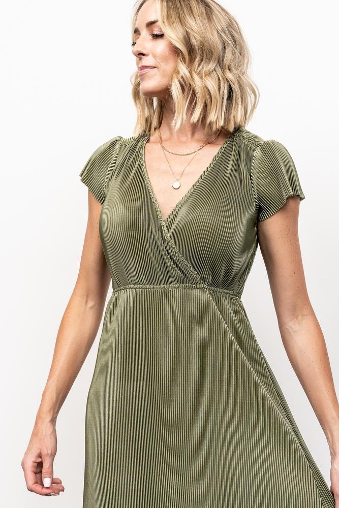 Athena Pleated Maxi Dress | Sage