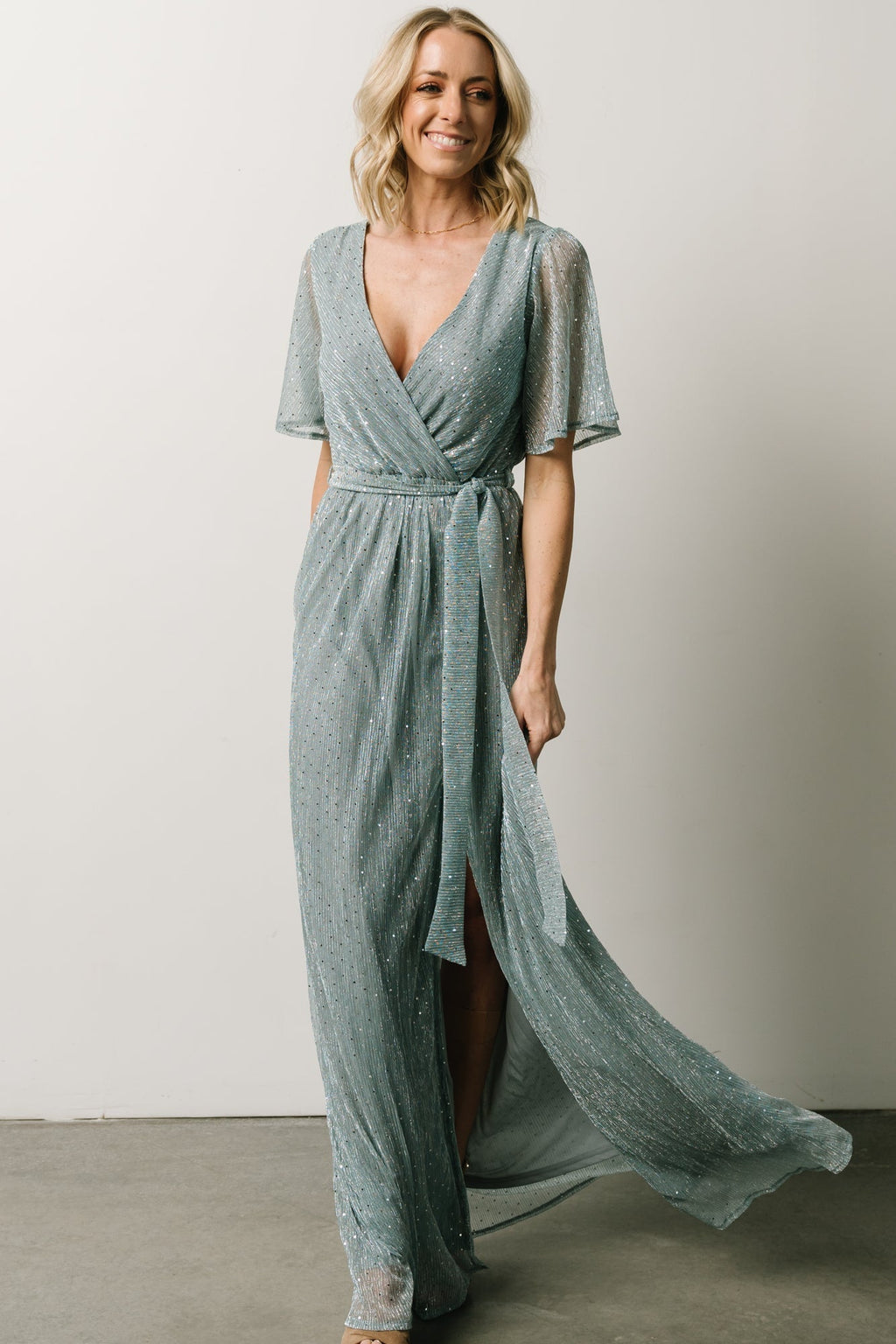 Grace Sparkle Gown | Dusty Blue